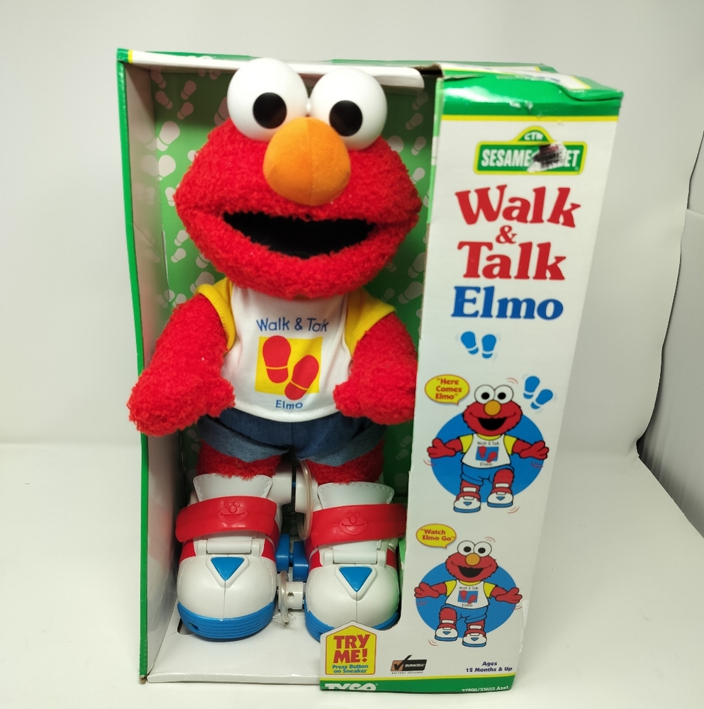 Rare Vintage 1997 Sesame Street Elmo Walk And Talk Tyco Original Box New